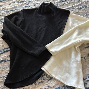 Katen Kane Black and White Turtleneck Sweater